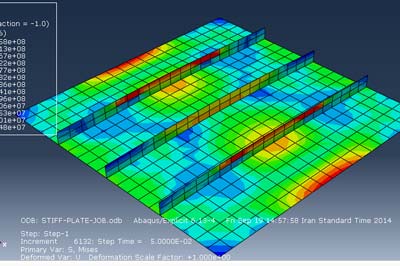 آموزش محاسبه تنش تسلیم صفحه تقویت شده تحت انفجار در آباکوس